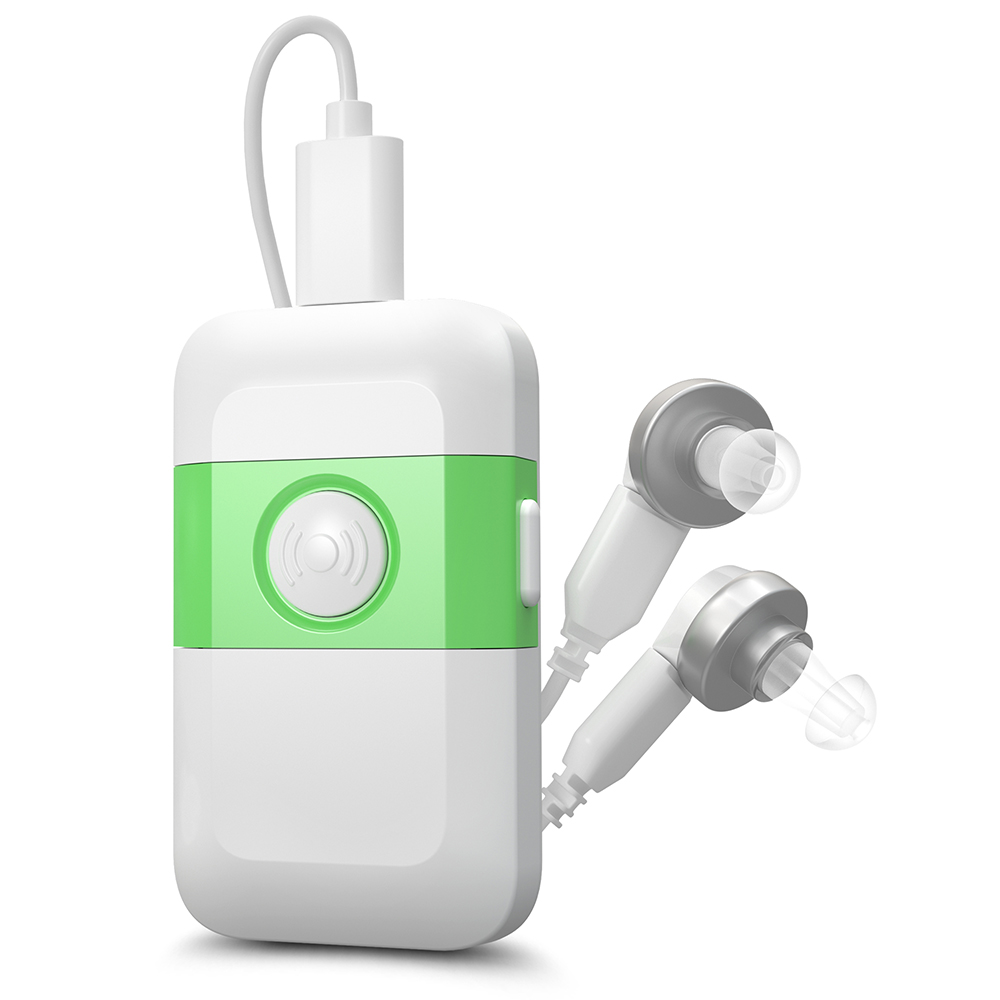 HealthTree Rechargeable Pocket Hearing Aids Digital Sound Amplifier Audifonos for Elderly Deafness Severe Hearing Loss USB: Rose Red