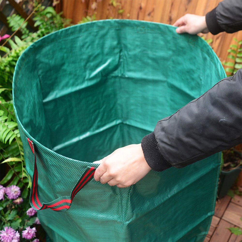 Bolsas de residuos de jardín reutilizables de 67x76cm bolsas duraderas de hojas de desecho de jardín con asas bolsas de residuos de patio para césped y jardín