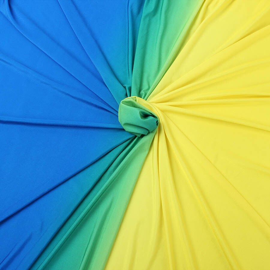 2 tone ombre spandex fabric gradient elastic material for dancerwear leotard Latin Clothing Lycra Stretch Fabric by Yard: Yellow and Blue