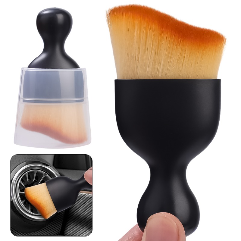 Brosses pour Livres d'Nikde Voiture, Outil de Nettoyage de Console Centrale, Brosse Douce avec Coque, Anti-Poussière pour Crevasse