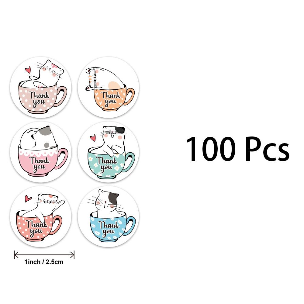 100-500 Stuks Cartoon Dieren Stickers Afdichting Etiketten Voor Leraar Kinderen Kind Briefpapier Dank U Business Inch 2.5 Cm Kawaii: Marineblauw