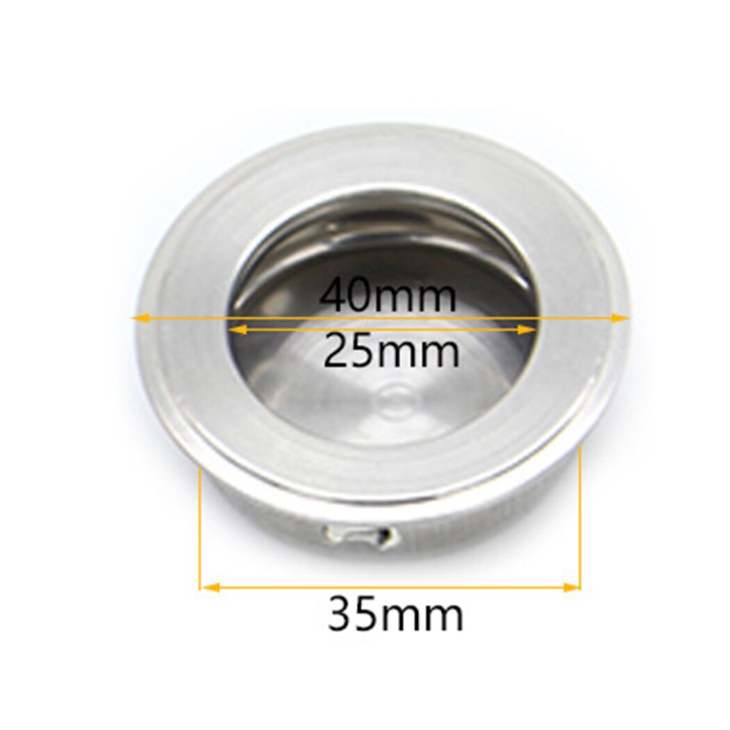 Cabinet Stainless Steel Circular Recessed Flush Pull Handle 35mm Hole Dia 20pcs Stainless Steel Round Concealed Handle