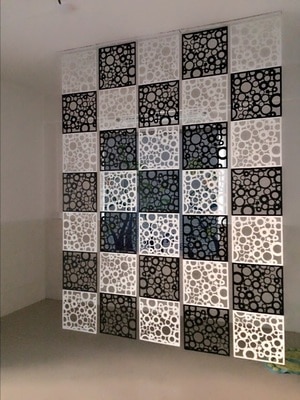 Room Dividers Tv Wall Stickers Screen Partition Entranceway Door Hanging Screen Cutout Grilles 4pcs/lot