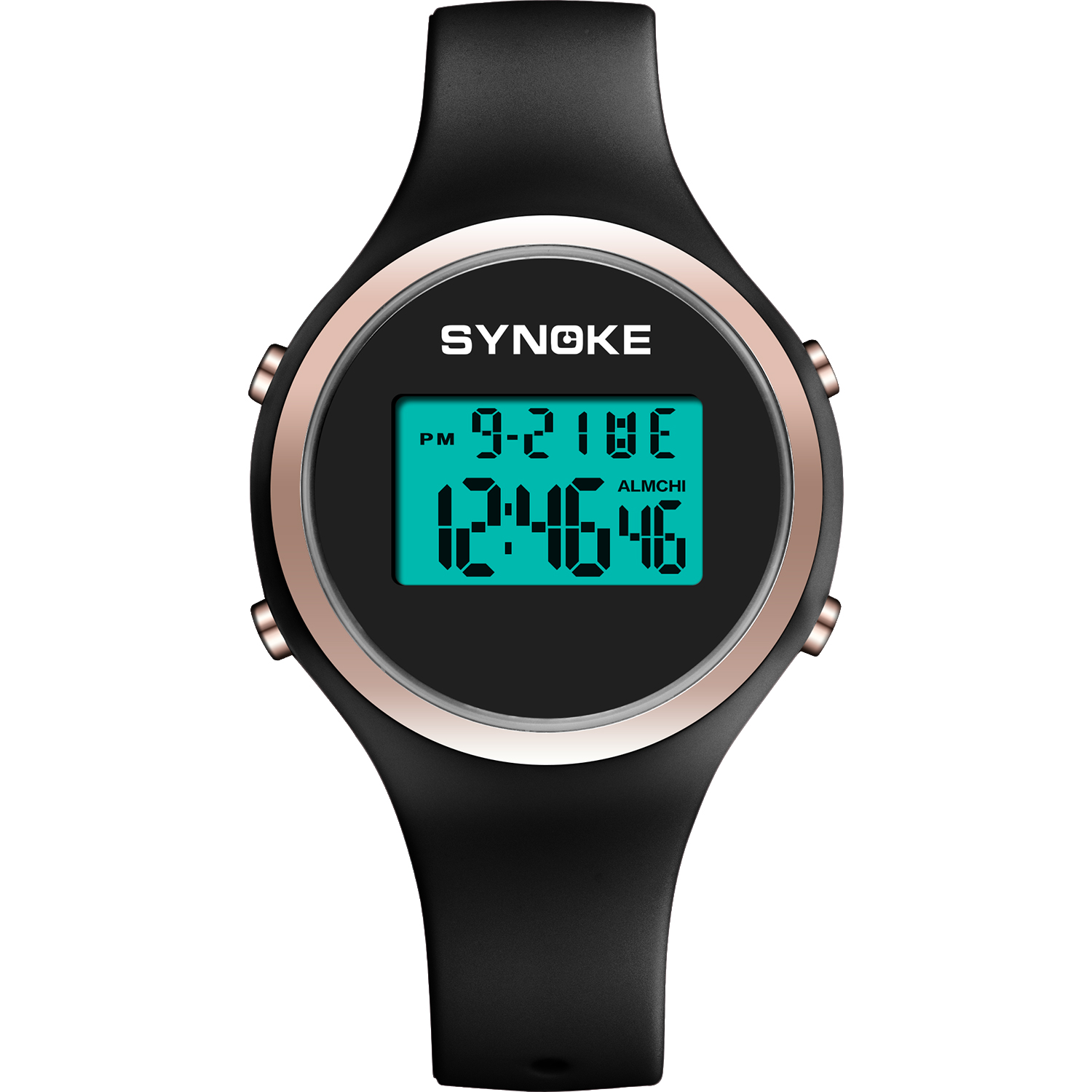 Synoke Sport Frauen Uhren führte digitale Schwimm uhr Frauen multifunktion Ale Armbanduhren Alarm Stoppuhr Damen uhr: Schwarz