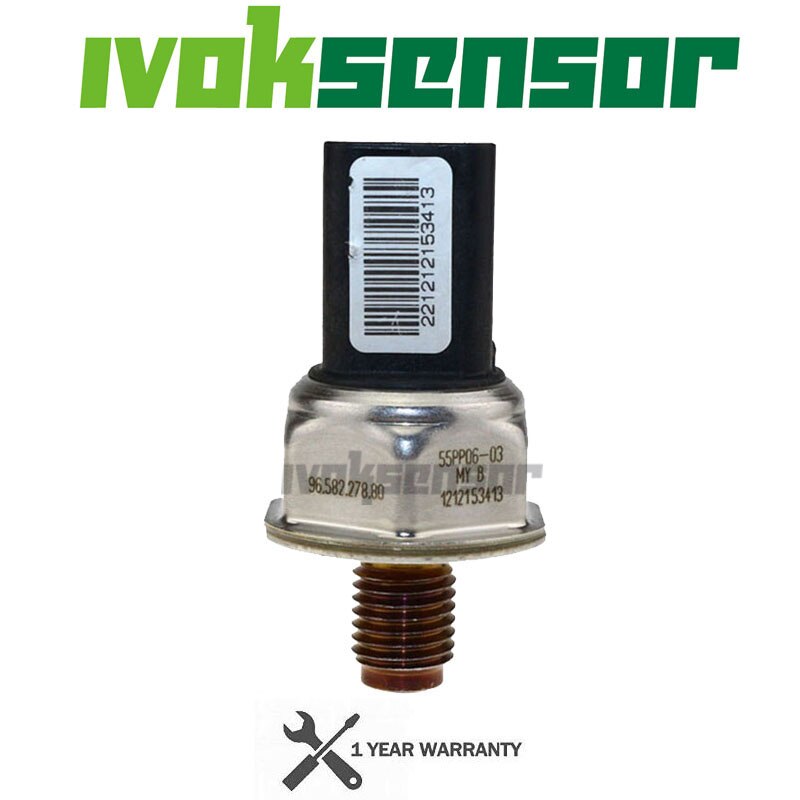 Sensor de presión de riel de combustible 55PP06-03 9658227880 1920GW para Peugeot 307 206 Citroen C1 C2 C3 C4 Xsara Berlingo 1,4 Picasso 1,6 HDI