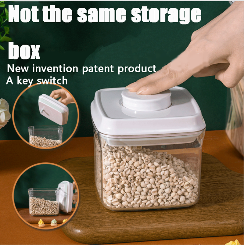 Airtight Food Storage Containers with One Key Press to Seal Lids Waterproof and stackable Suitable for storing flour, nuts, etc.
