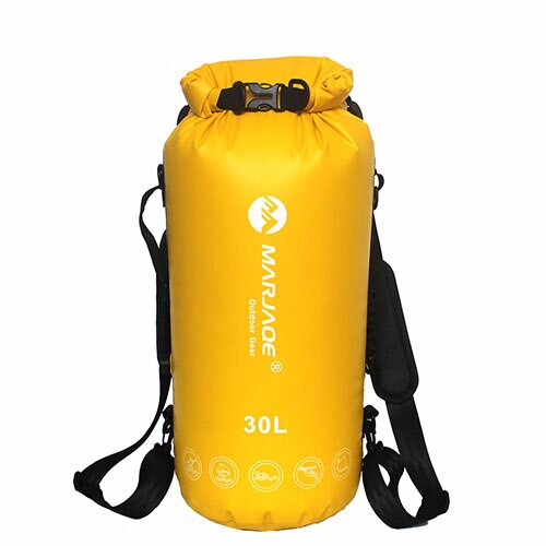 Marjaqe 30l muitifunktionel holdbar ultralet rafting camping vandring svømning vandtæt taske tør taske udendørs rejsesæt: Gul 30l