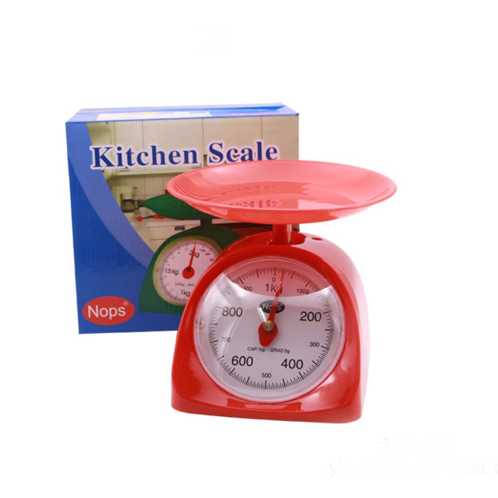 Balance mécanique à plateau de cuisine ronde rétro, 500g/5kg Max, précision des ustensiles de cuisine, balance des aliments de printemps, couleur aléatoire