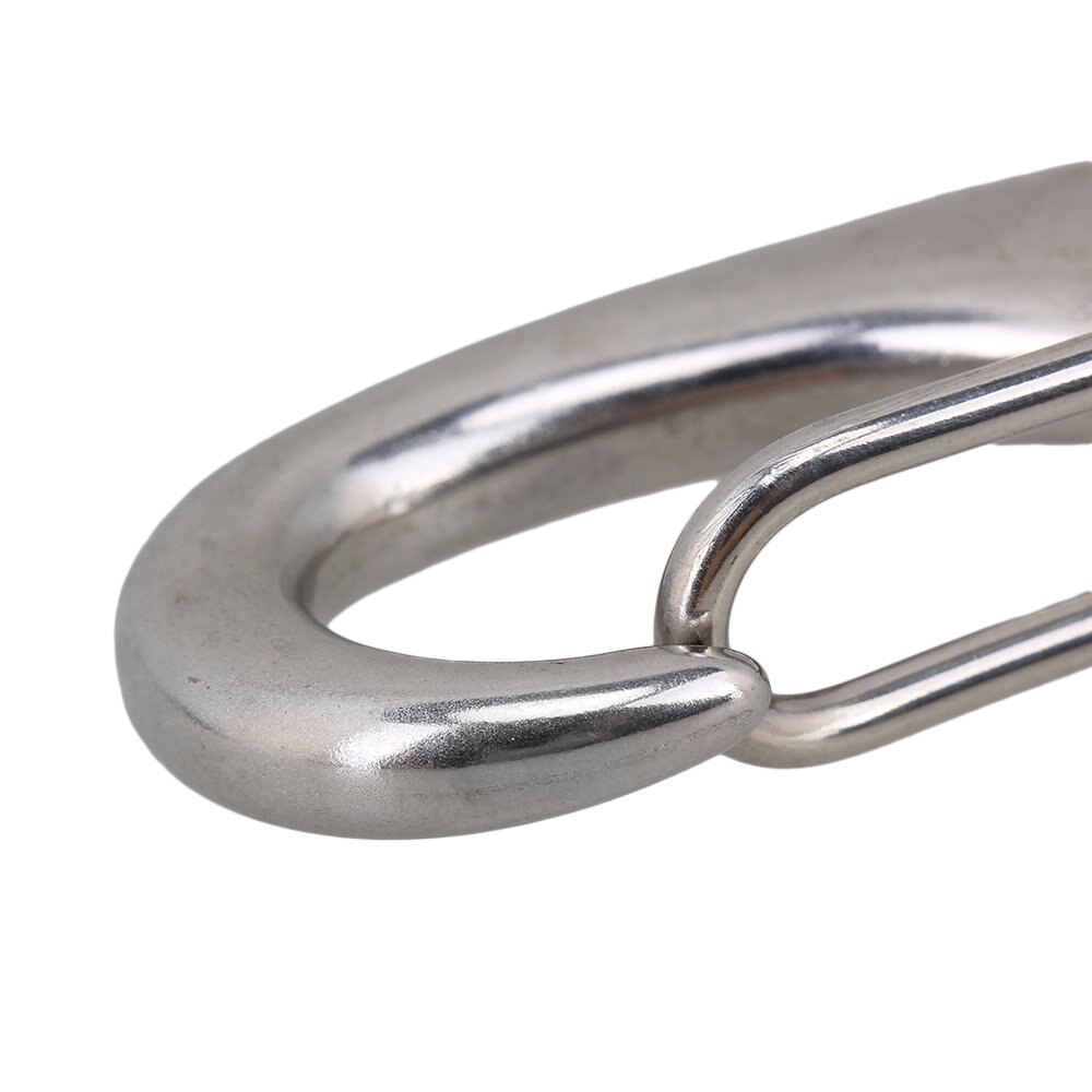 304 Stainless Steel Egg Shape Spring Snap 50/ 65/ 100mm Multifunctional Hook Quick Link Carabiner 10/ 5pcs