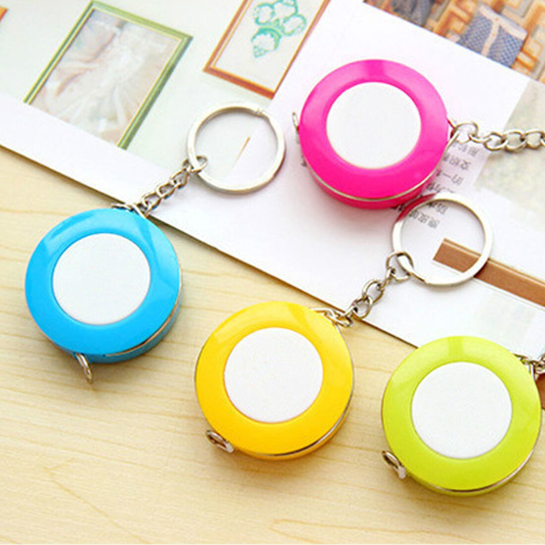 mini przenośna miarka 1.5m wysuwana linijka centymetr/cal mała miarka linijka cukierki kolor ładny wzór robić podróży