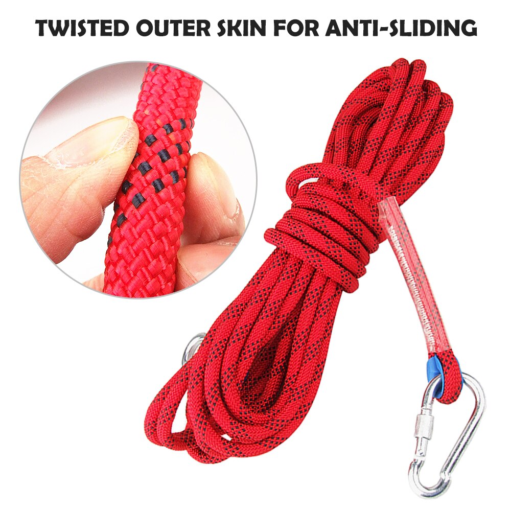 Outdoor Climbing Set with Climbing Rope 4 Claw Grappling Hook Outdoor Tool Static Rock Climbing Rope Escape Rescue Rope