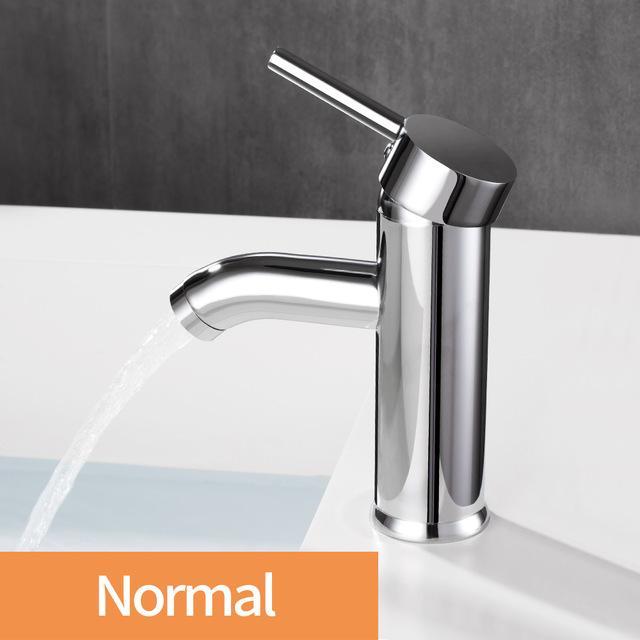 Polished Basin Sink Water Tap Single Lever Single Faucet Mixer Hole Deck Mounted Basin Bathroom Faucet: Chrome 6