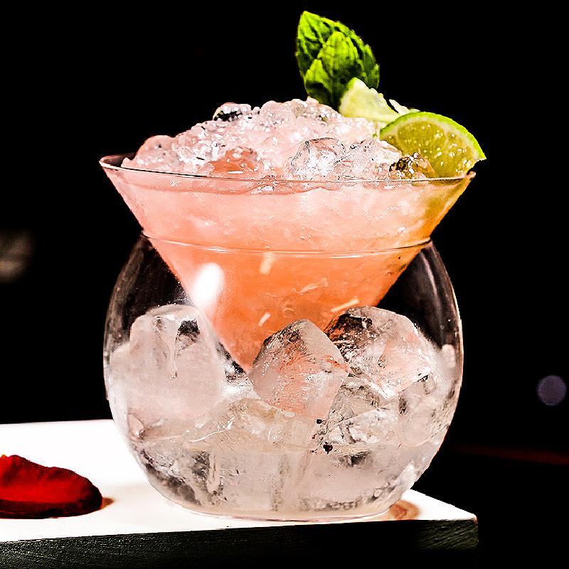 Copa de cristal sin plomo para cóctel, Copa triangular de cristal con forma de molecula de cristal, copa de Martini, serie ambassadora