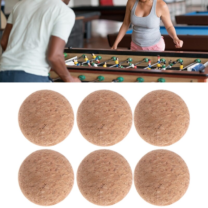 Corcho de madera maciza para futbolín, 6 piezas, 36mm, accesorios de repuesto para máquina de fútbol