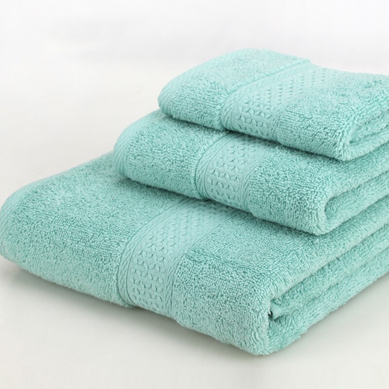 3 Pack Towel Set 100% Cotton 70x140cm Bath Towel and 2 Face Hand Towel Super Soft Absorbent Terry Washcloth For Adults