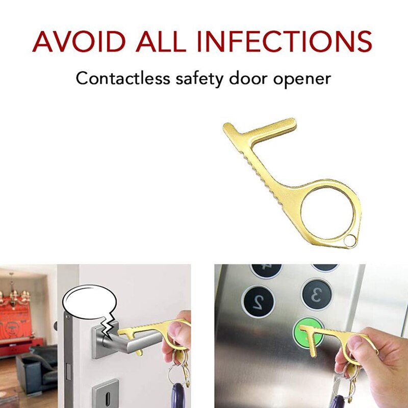 Contactless Clean Key, Reusable Portable No Press Door Opener and Hand Tool Elevator Button Pusher Tool 6 Pack