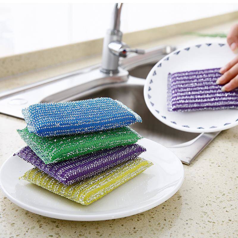 Esponja para lavar platos de doble cara, esponja para fregar sin arañazos, esponjas para lavar ollas, cocina casera, trapos de esponja para limpiar platos engrosados