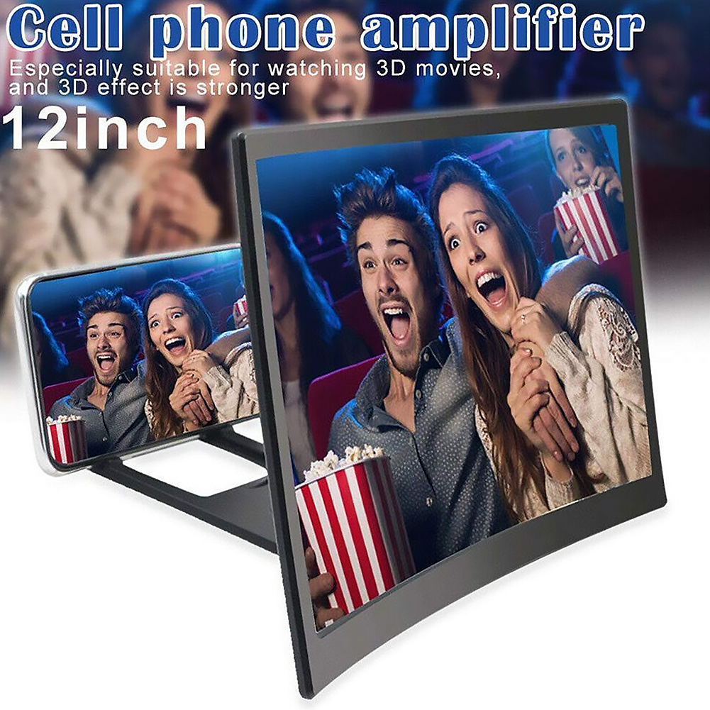 12 Inch 3D Gebogen Gsm-scherm Versterker Hd Video Vergrootglas Stand Vergroten Beugel Draagbare Universele Smartphone Houder