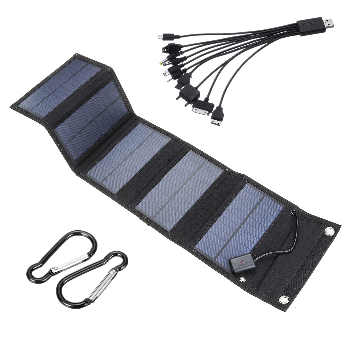 80w sammenklappelig solpanel 10 in 1 usb solcelle bærbar foldbar solpanel oplader til udendørs mobil strøm oplader