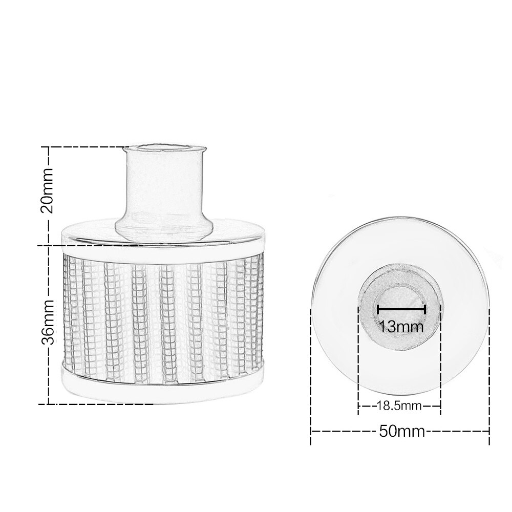 VR - Universal 12mm Interface Motorcycle Car Air Intake Filters Cone Cold Air Filter System Turbo Vent Crankcase VR-AIT12