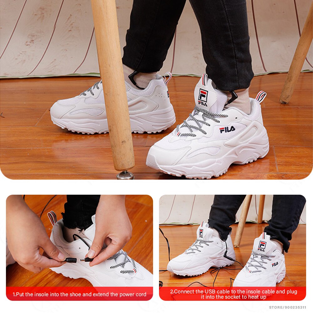 USB Heated Shoe Insoles Motorcycle Boots Electric Foot Warming Pad Feet Warmer Sock Pad Mat 1 Pair Washable Cut Foot for Winter