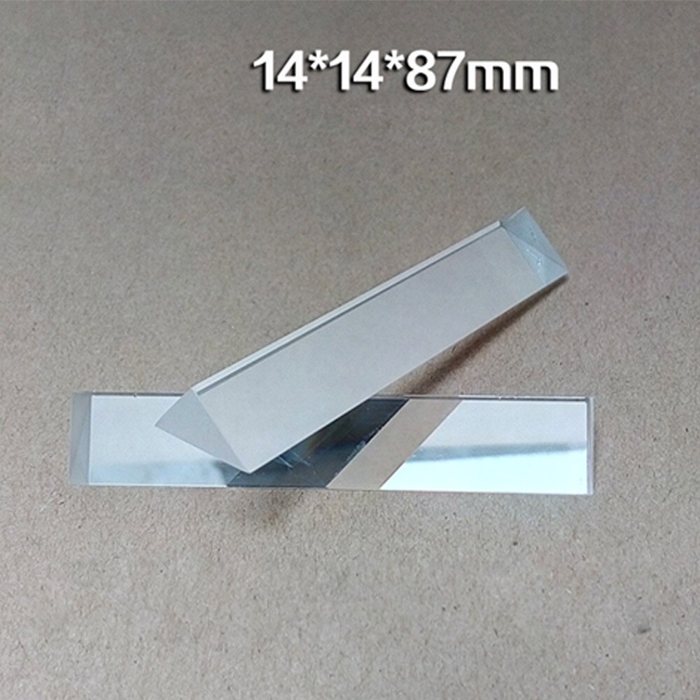 1pc Optical Instruments 14*14*19*87mm Triangular color prism K9 Optical Glass Right Angle Reflecting Triangular Prism GMN