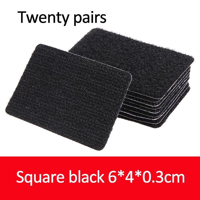 5/10/20 Pairs 60mm Strong Self Adhesive Fastener Dots Stickers Velcro Adhesive Tape For Bed Sheet Sofa Mat Carpet Anti Slip Mat: 20 Pair Black Square