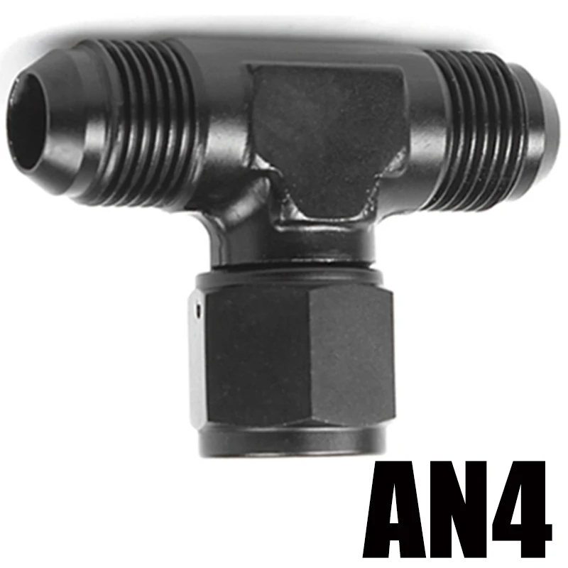 An4 an6 an8 an10 an12 universella aluminiumslang-t-kopplingar hane till hane hona t-koppling på sidan gängad koppling adapter svart: Vit