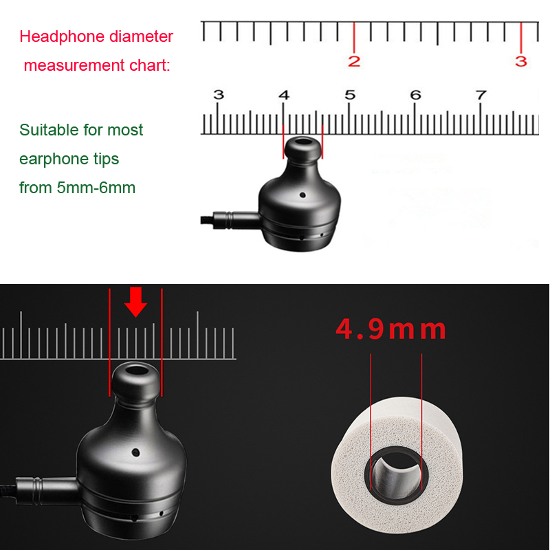 20 st /10 par anjirui  t400 4.9mm (  l ms ) caliber öronproppar bomull för öron hörlursspetsar skum minnessvamp öronkudde