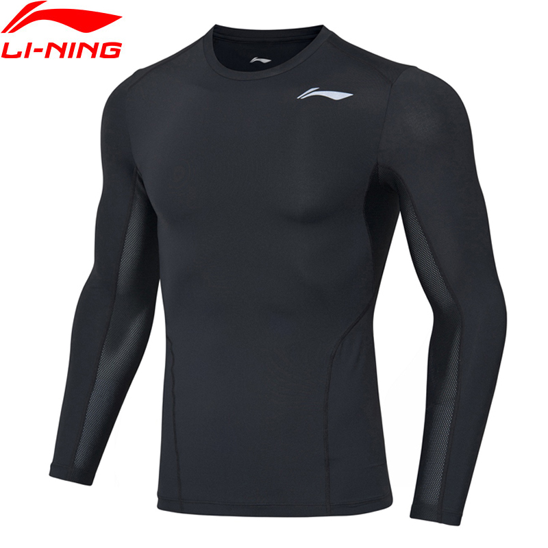 Li-ning mænds træningsserie basislag 88%  nylon 12%  spandexforing tight fit langærmet sports t-shirts audp 063 cond 19