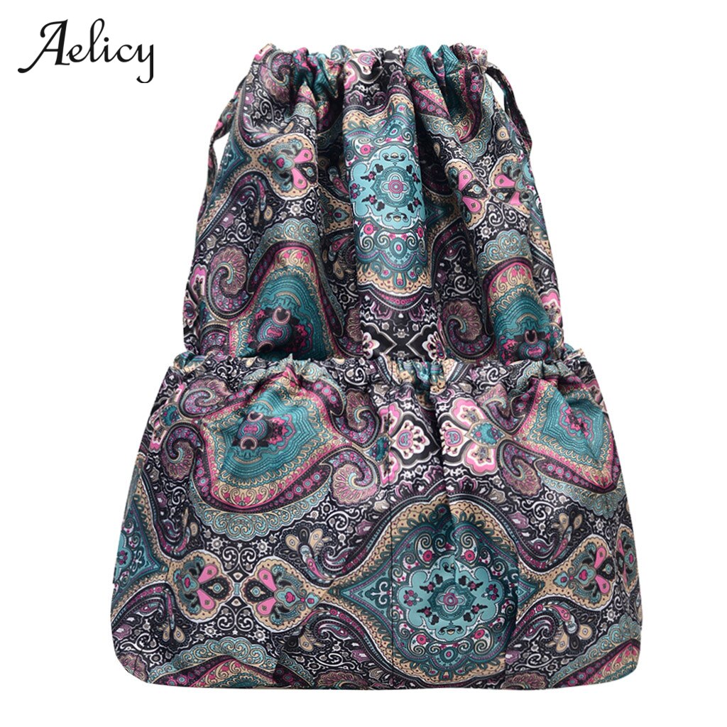 Aelicy Mode Vrouwen Gedrukt Zak Prijs Natuurlijke Resuable Jute Linnen Koord Pouch Verpakking Bag Logo Gedrukt