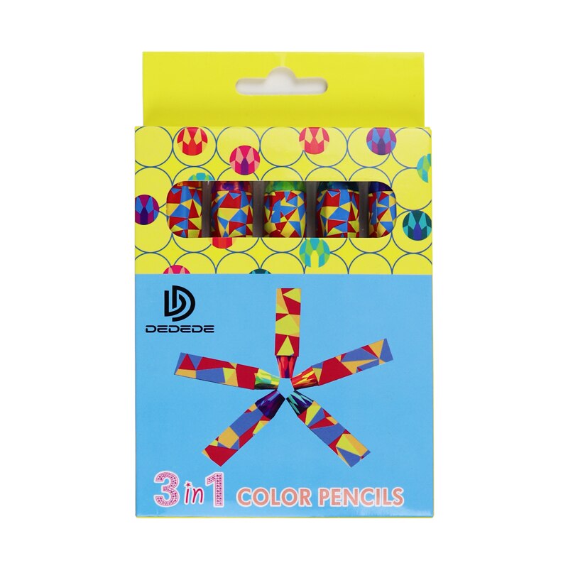 DEDEDE 5pcs Wax Crayons Graffiti 3 in 1 Color Pencils Non-Toxic Rainbow Magic Kawaii Crayon For Painting Art Supply: Default Title
