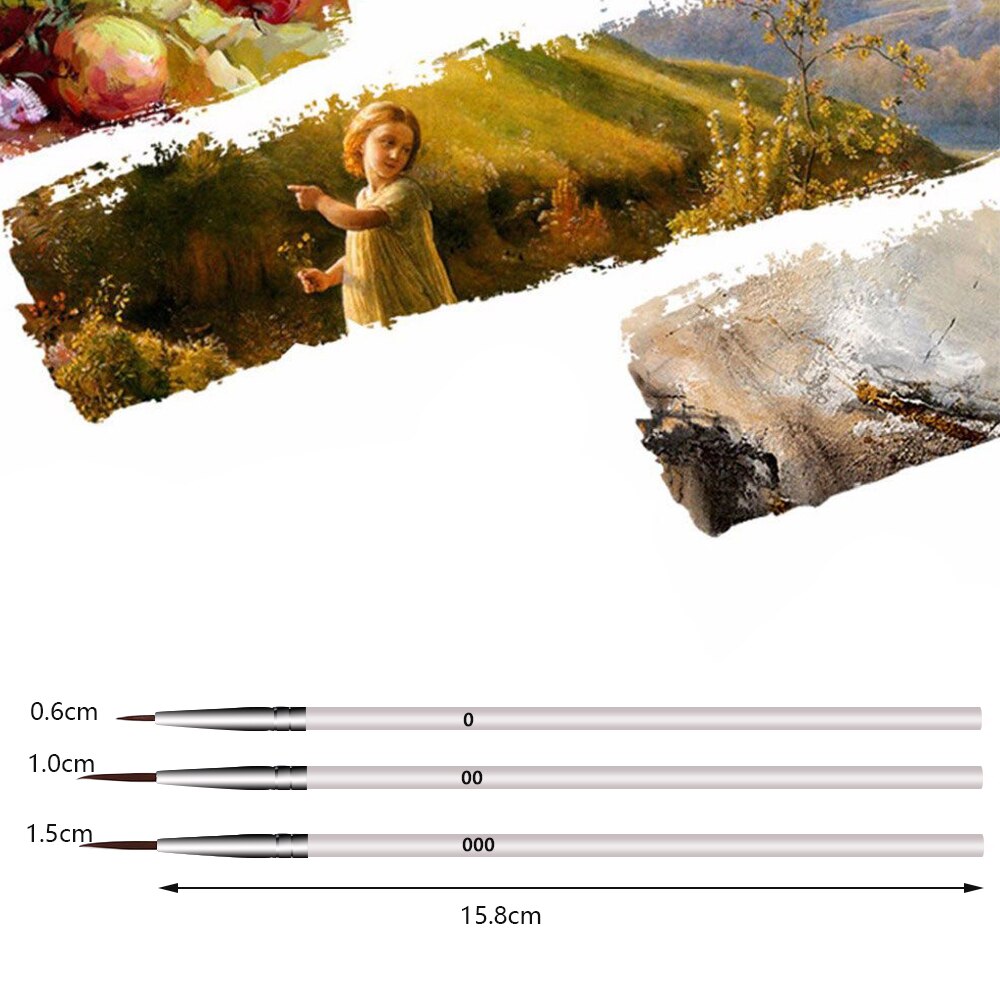 Juego de 10 unids/set de punta de fibra de nailon, pluma de dibujo de línea de pelo, pincel de pintura para artista, bolígrafo de gancho fino, suministros de arte
