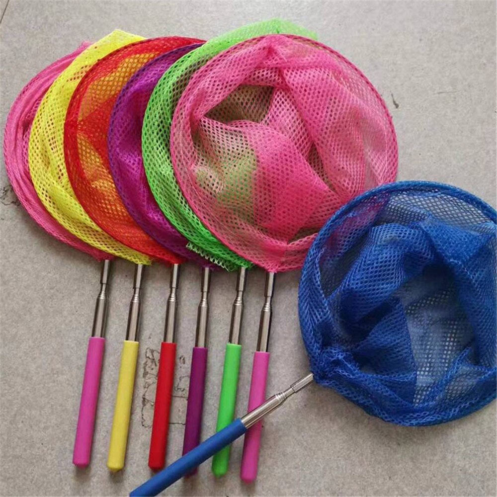 Children'S Fishing Net Rainbow Beach Retractable Kids Butterfly Insect Catching Small Fish Catching Net 2022