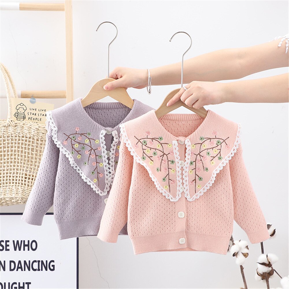 2022 menina coreano longo floral camisola da criança menina roupas de inverno menina cardigan outono outono criança roupas crianças inverno camisolas