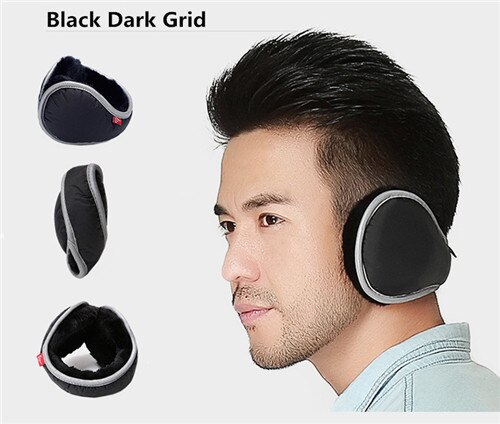 Vattentäta varma hörselkåpor vintervikbara reflekterande hörselskydd täcker kyltåliga justerbara hörselkåpor: Svart
