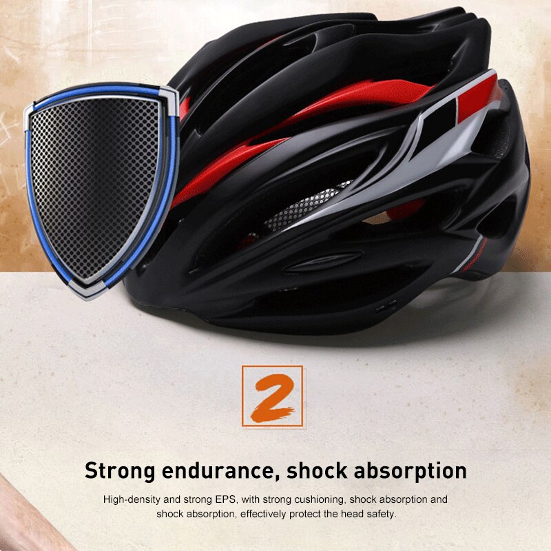 MTB Helmet Bicycle Red LED Light And Sun Visor Men Women Lightweight Road Mountain Bike Cycling Helmet Sports Bicycle Equipment