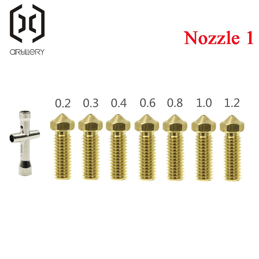 Bico vulcão 0.2/0.3mm 0.4mm 0.6mm 0.8mm 1.0mm 1.2mm kit adequado para 1.75 consumível artilharia impressora 3d extrusora cabeça de impressão