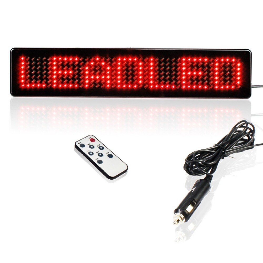 Led Auto scherm 7X41 pixels Diy kit 23 CM DC5V ~ DC12V Auto LED Teken Afstandsbediening programmeerbare Rolling informatie