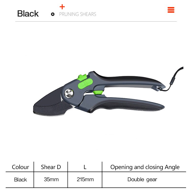 OMY Gardening Pruning Shears Which Can Cut Branches of 35mm Diameter Fruit Trees Flowers Branches and Scissors Hand Tools: Black