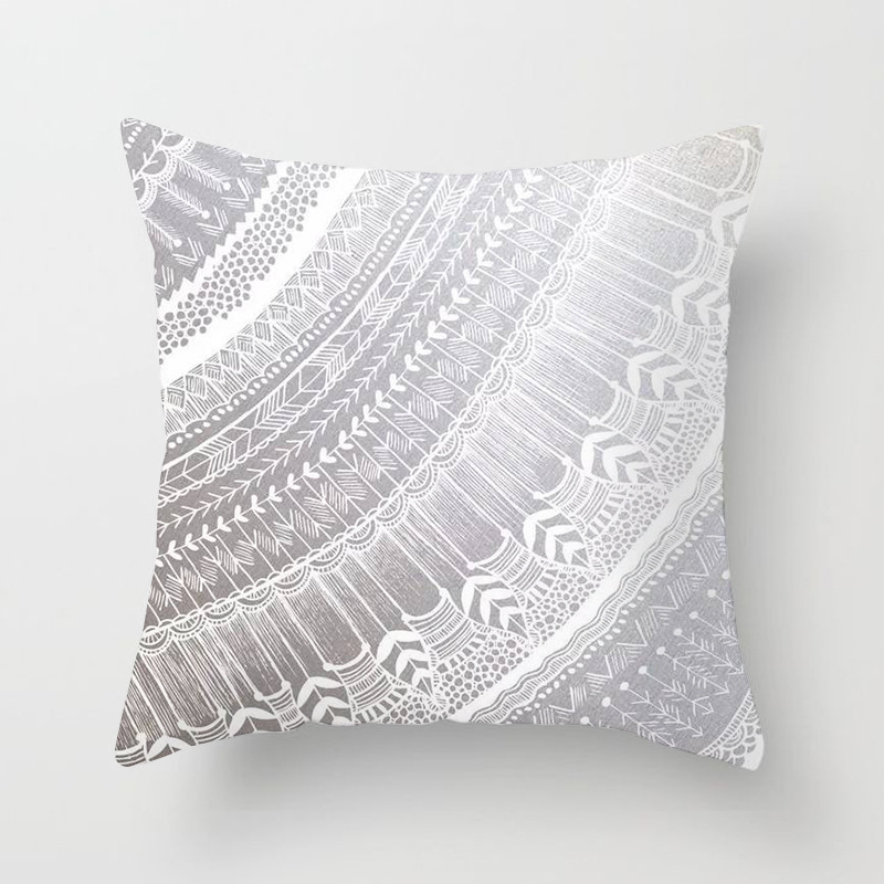 Housse de coussin carrée en velours avec imprimé Mandala, décoration de la maison, style nordique rétro, peau de pêche, taie d'oreiller: plum