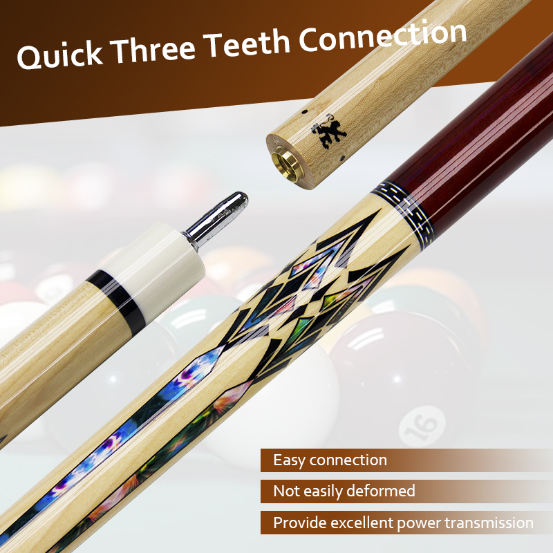 Nordamerikansk lönnmönstrad biljardkö med 13mm flerskiktade spetsar, biljardklubba för nybörjare, medelåldersspelare, 9-- bollars amerikansk biljardträning