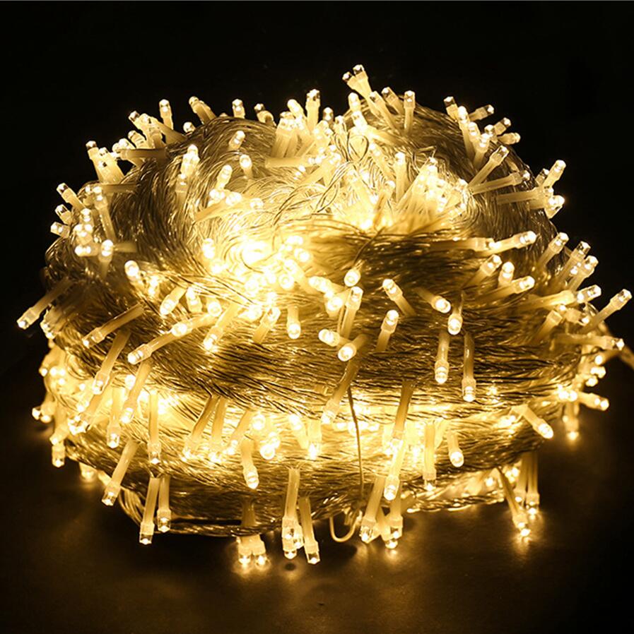 Thrisdar 100M 800 Christmas Led String Fairy Light Outdoor Garden Wedding Party Fairy String Xmas Tree Garland Light: Warm White