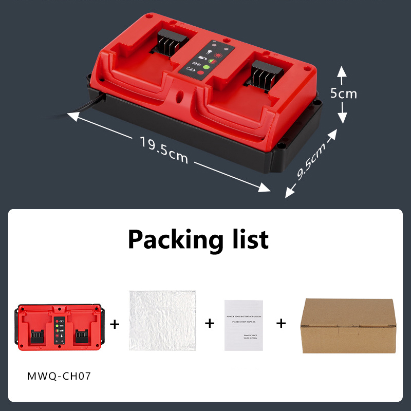 chargeur Portable à double Ports pour batterie au Lithium Milwaukee 18V-20V Rechargeable 48-11-1815 48-11-1820 48-11-1830 chargeur rapide