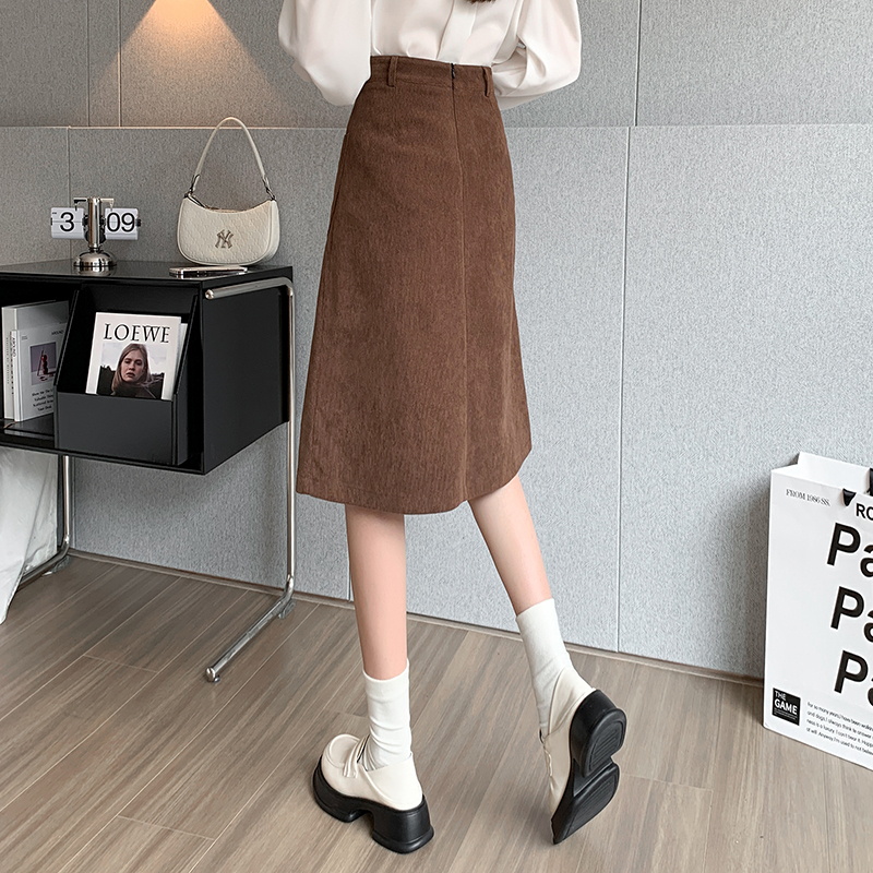 Kabel Röcke Frauen Herbst Winter Taschen bequeme Persönlichkeit Damen alle-Spiel Jahrgang Harajuku zarte schicke Knöpfe Temperament