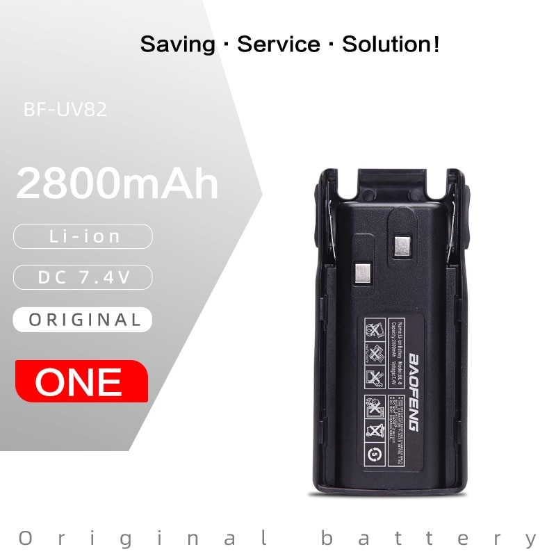 Originalt baofeng bl -8 2800 mah 7.4v li-ion batteri til uv -82 uv-8d uv -89 uv-8 tovejs radio transceiver batteri høj kapacitet