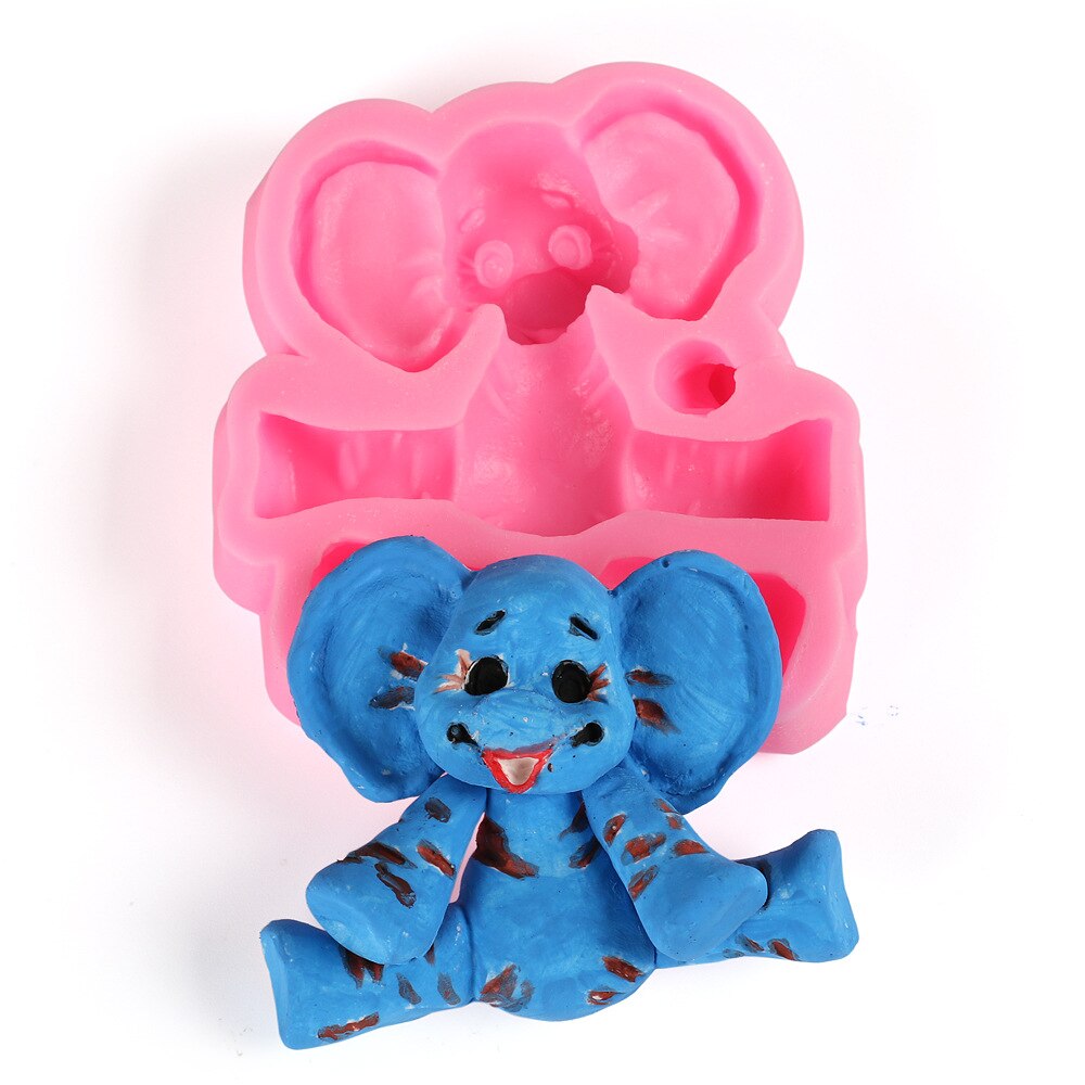 1PC 3D Animal Elephant Silicone Mold Fondant Sugarcraf Mold Cake Decorating Tools Chocolate Candy Gumpaste Soap Resin Clay Mould