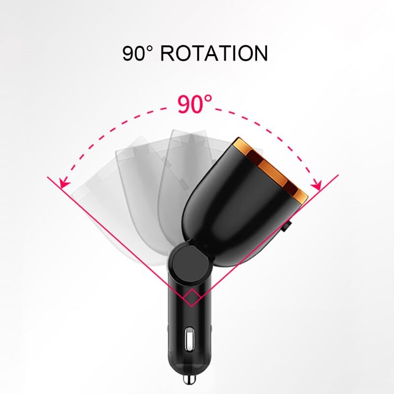 Usb autolader sigarettenaansteker splitter adapter 2 stopcontact type  c 4.8a multi-stopcontact