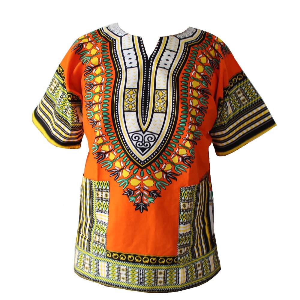 100% Katoen Afrikaanse Traditionele Print Korte Mouw Dashiki Kleding voor Mannen