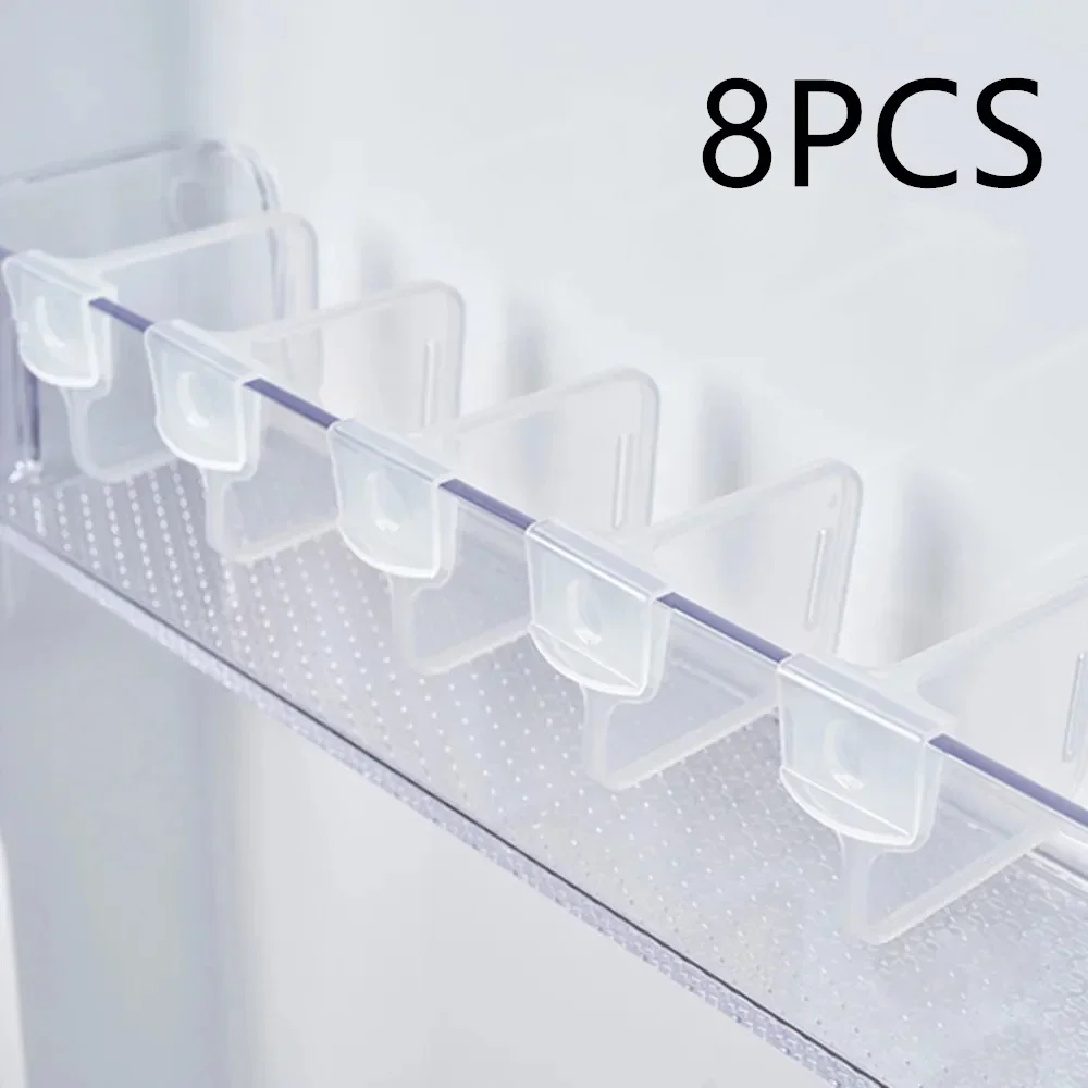 4/8 stücke Kühlschrank Lagerung Partition Bord Versenkbare Kunststoff Teiler Lagerung Schiene Küche Flasche Können Regal Organizer: Dark Khaki